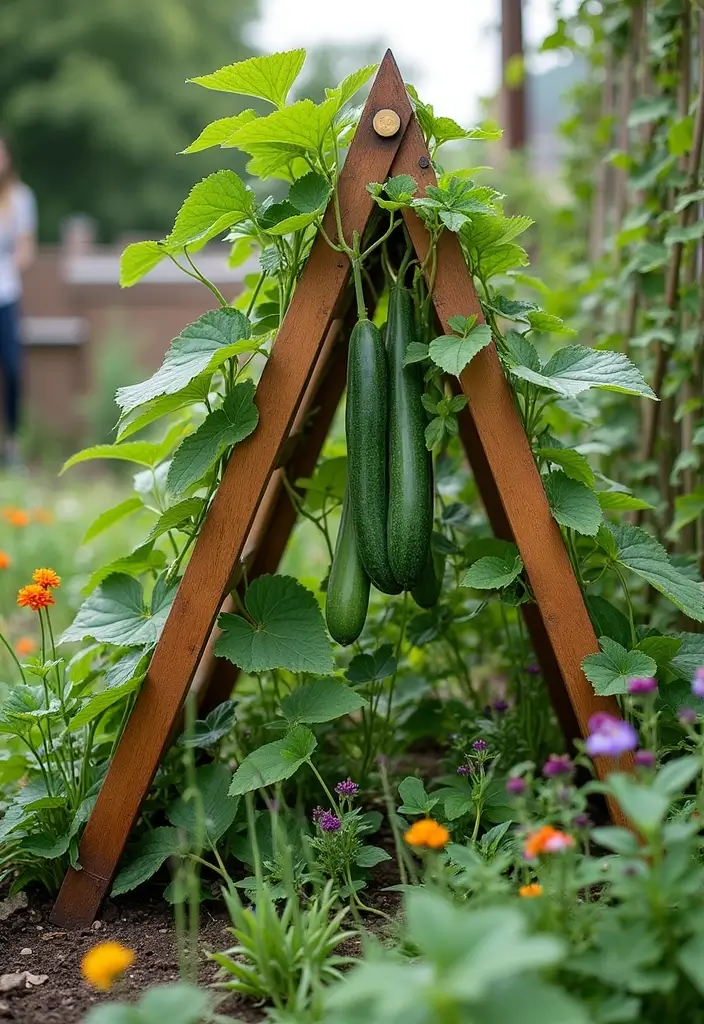 25+ Vegetable Garden Trellis Ideas for Vertical Growth 1 25+ Vegetable Garden Trellis Ideas for Vertical Growth - 1. Classic A-Frame Trellis