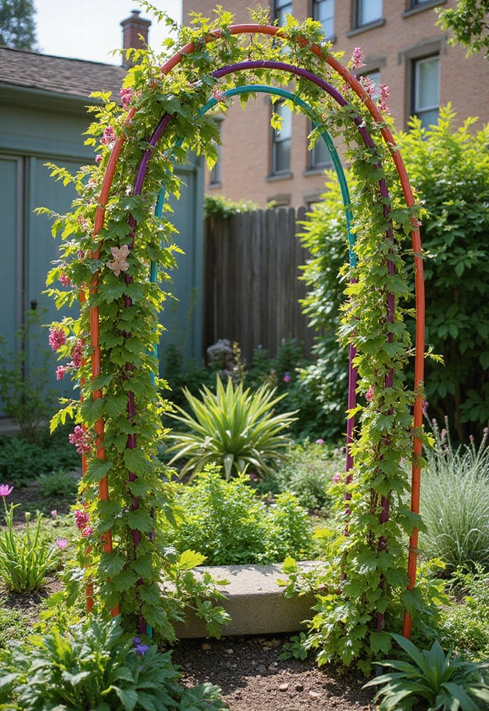 25+ Vegetable Garden Trellis Ideas for Vertical Growth 69 25+ Vegetable Garden Trellis Ideas for Vertical Growth - 11. DIY Hula Hoop Trellis
