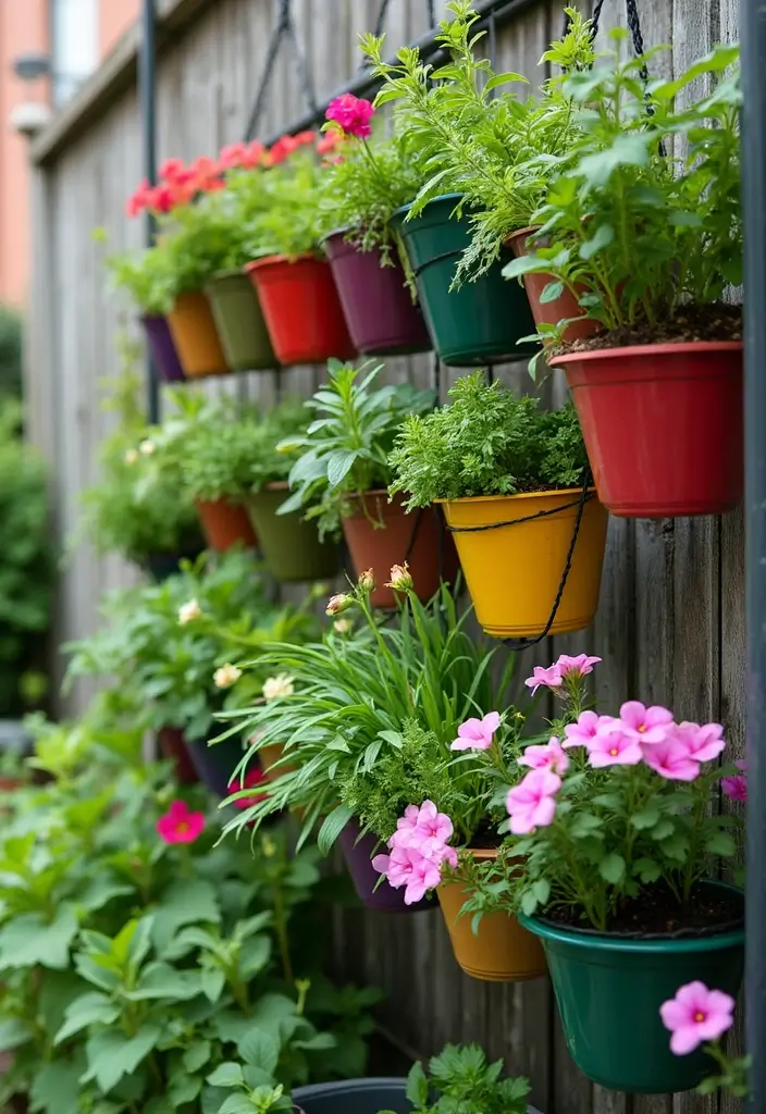 25+ Vegetable Garden Trellis Ideas for Vertical Growth 133 25+ Vegetable Garden Trellis Ideas for Vertical Growth - 21. Hanging Pot Trellis