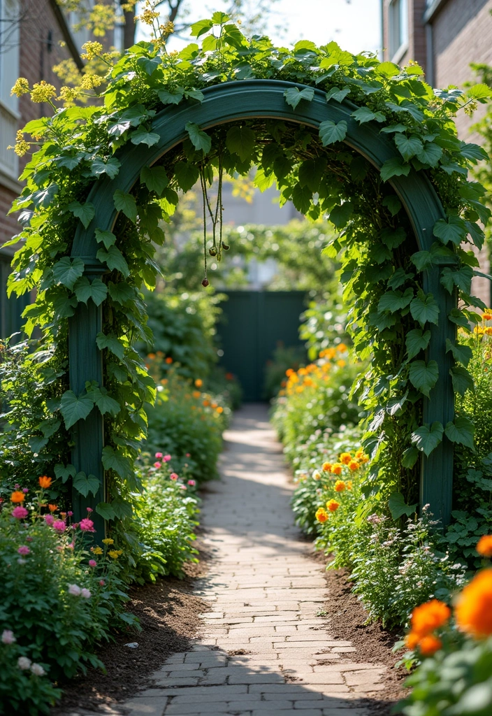 25+ Vegetable Garden Trellis Ideas for Vertical Growth 29 25+ Vegetable Garden Trellis Ideas for Vertical Growth - 5. Archway Trellis
