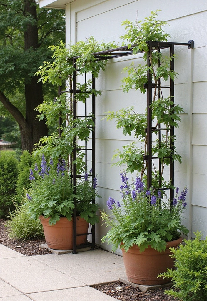 25+ Wall Trellis Ideas to Add Texture and Greenery - 21. Folding Trellis
