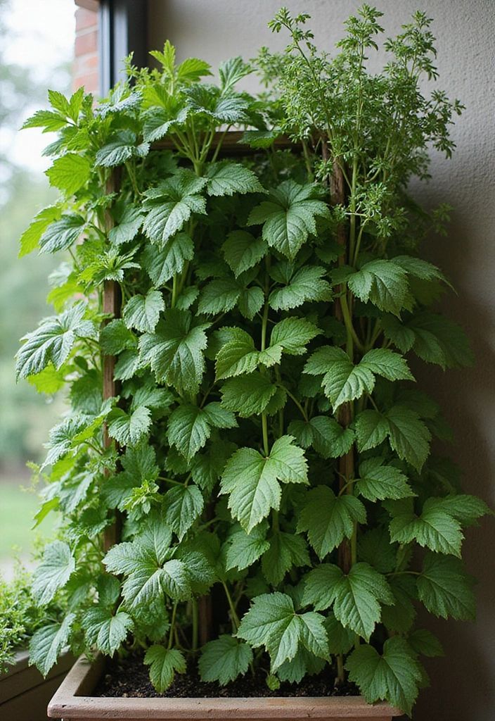 25+ Wall Trellis Ideas to Add Texture and Greenery - 25. Vertical Herb Trellis