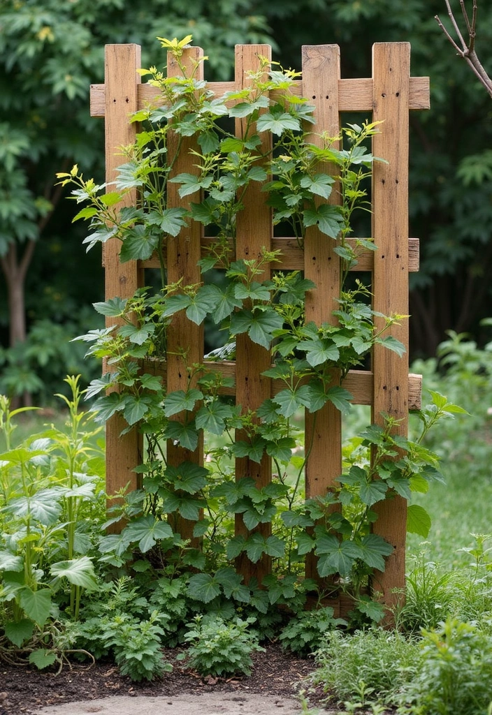 25+ Wall Trellis Ideas to Add Texture and Greenery - 5. DIY Pallet Trellis
