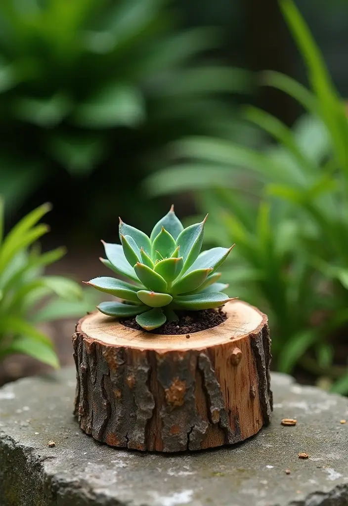 25+ Wooden Planter Ideas for Natural Garden Style 100 25+ Wooden Planter Ideas for Natural Garden Style - 16. Wooden Log Slice Planters