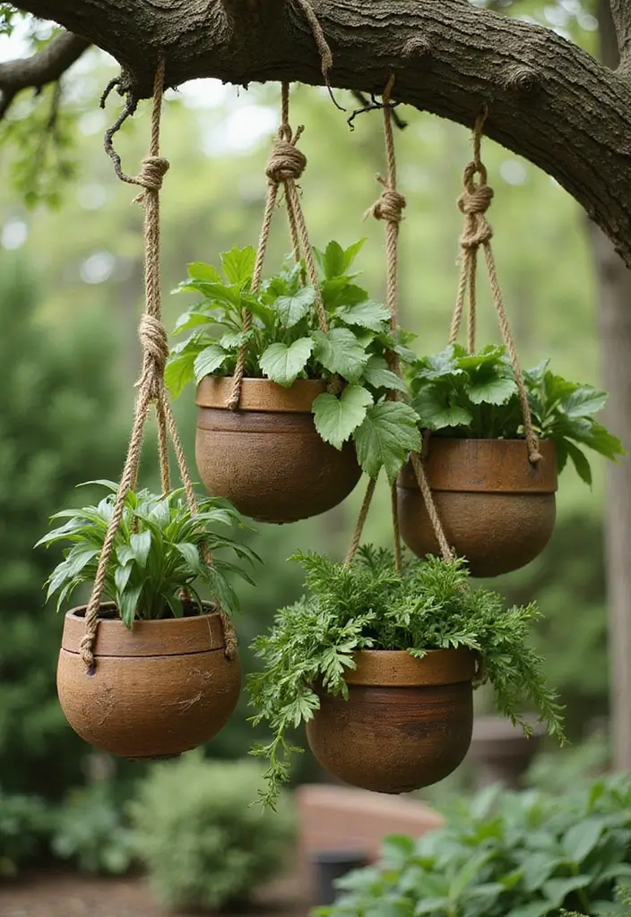 25+ Wooden Planter Ideas for Natural Garden Style 8 25+ Wooden Planter Ideas for Natural Garden Style - 2. Hanging Wooden Planters