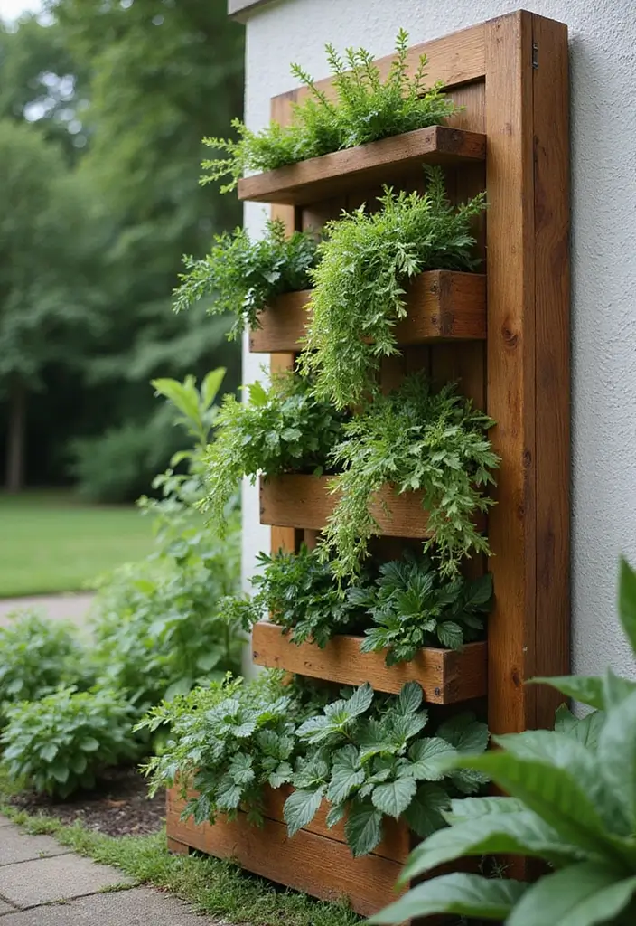 25+ Wooden Planter Ideas for Natural Garden Style 139 25+ Wooden Planter Ideas for Natural Garden Style - 23. Wooden Planter for Vertical Gardens