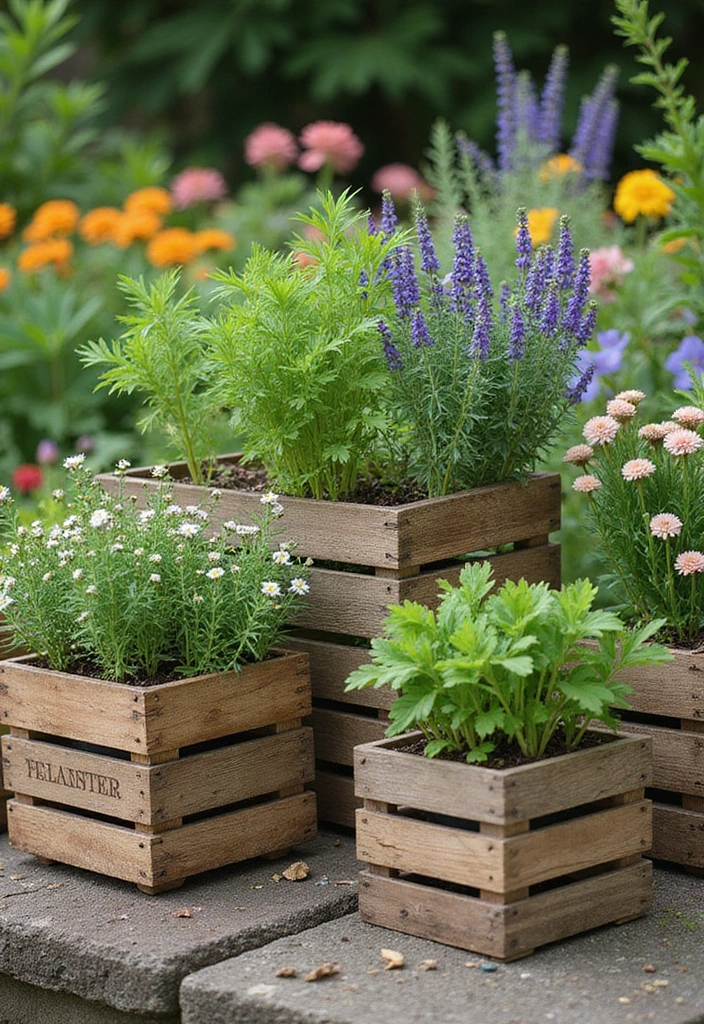25+ Wooden Planter Ideas for Natural Garden Style 50 25+ Wooden Planter Ideas for Natural Garden Style - 8. Decorative Wooden Crates