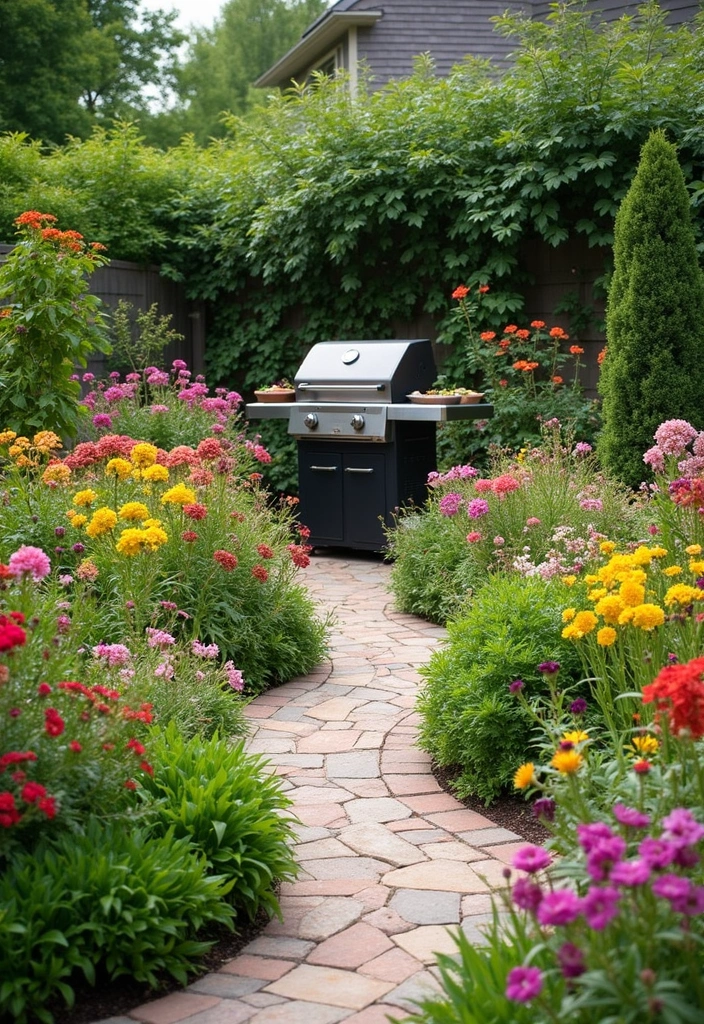 30 BBQ Planter Ideas to Add Greenery to Your Outdoor Grill Area - 17. Edible Flower Gardens