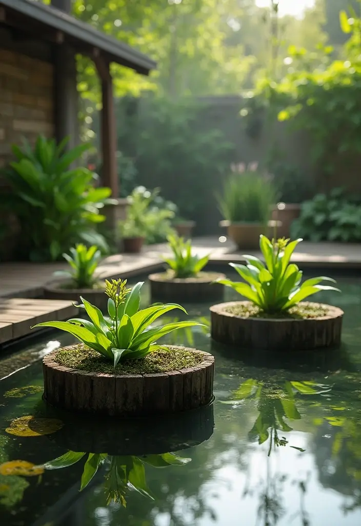 30 BBQ Planter Ideas to Add Greenery to Your Outdoor Grill Area - 28. Floating Planter Ideas