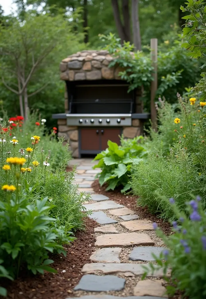 30 BBQ Planter Ideas to Add Greenery to Your Outdoor Grill Area - 29. Aromatic Garden Borders