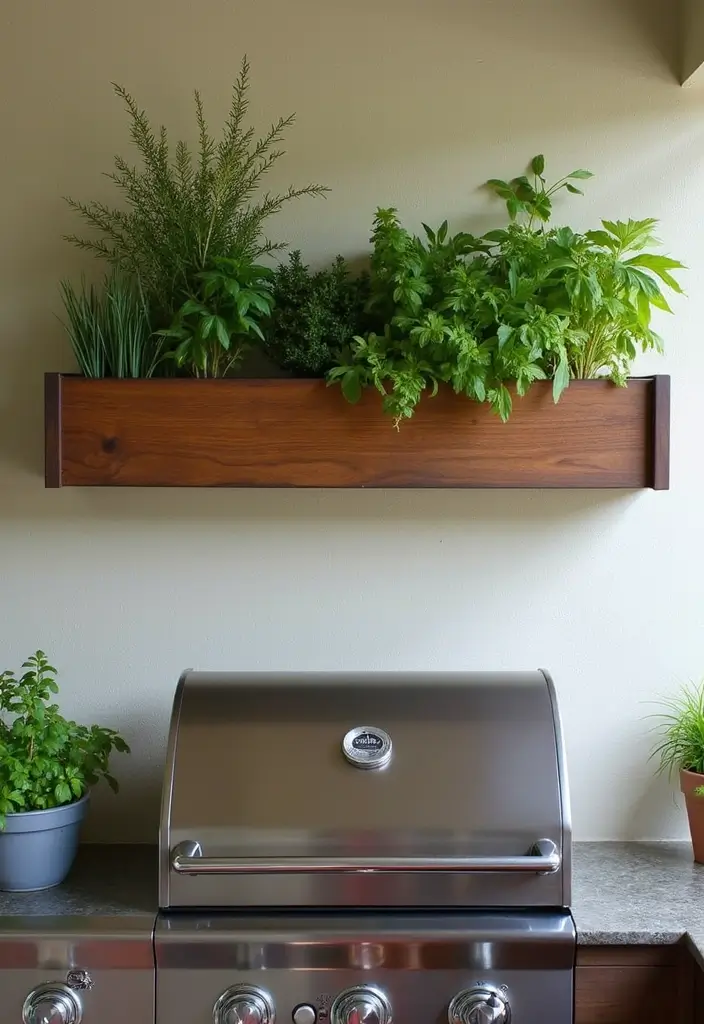 30 BBQ Planter Ideas to Add Greenery to Your Outdoor Grill Area - 5. Wall-Mounted Planter Boxes