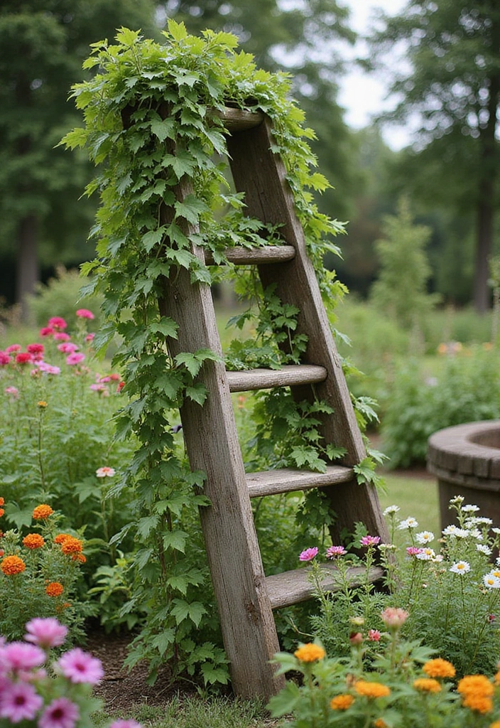 30 Backyard Trellis Ideas to Elevate Your Garden Space 64 30 Backyard Trellis Ideas to Elevate Your Garden Space - 10. Repurposed Trellis Ideas