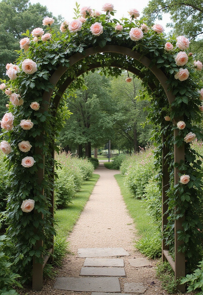 30 Backyard Trellis Ideas to Elevate Your Garden Space 71 30 Backyard Trellis Ideas to Elevate Your Garden Space - 11. Archway Trellis for Pathways