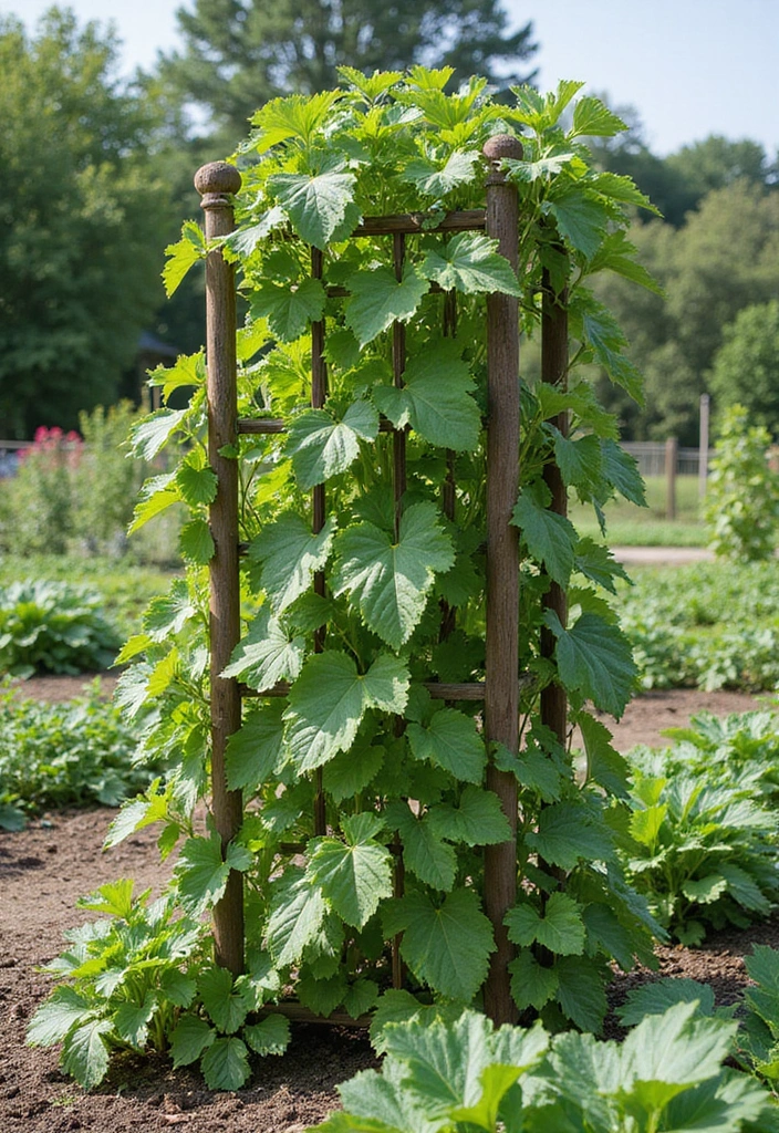 30 Backyard Trellis Ideas to Elevate Your Garden Space 78 30 Backyard Trellis Ideas to Elevate Your Garden Space - 12. Tall Garden Trellis for Vegetables