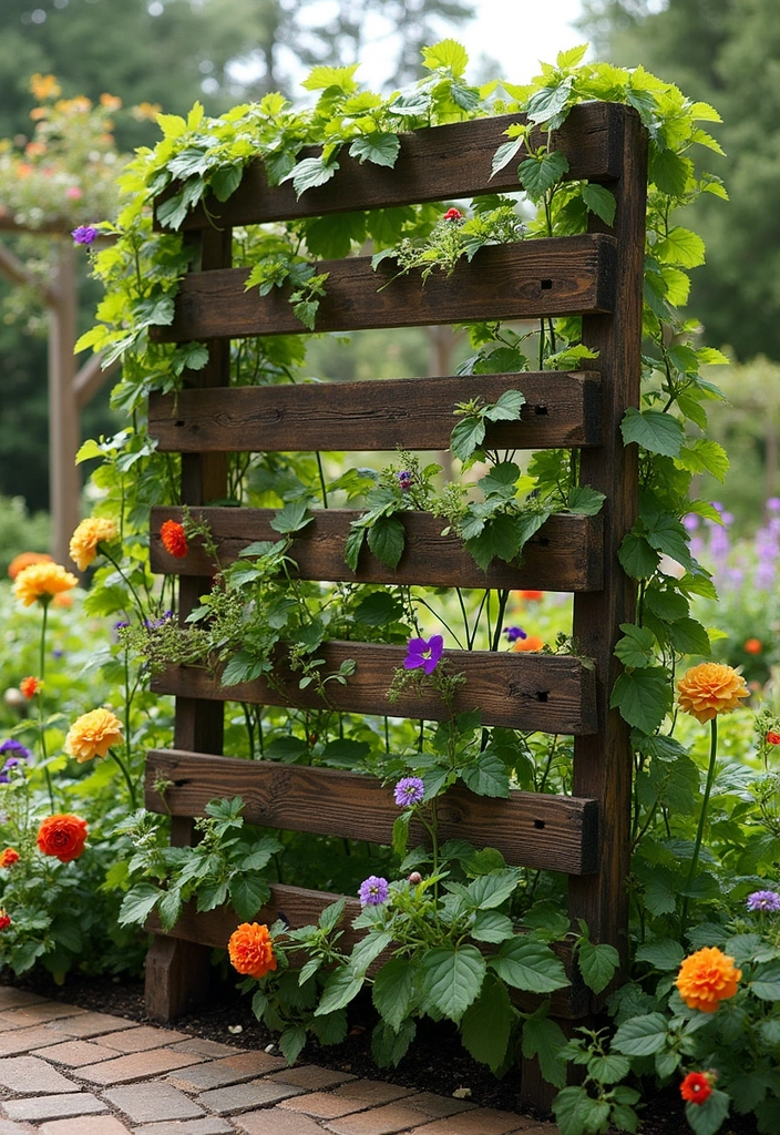 30 Backyard Trellis Ideas to Elevate Your Garden Space 99 30 Backyard Trellis Ideas to Elevate Your Garden Space - 15. Palette Trellis Project