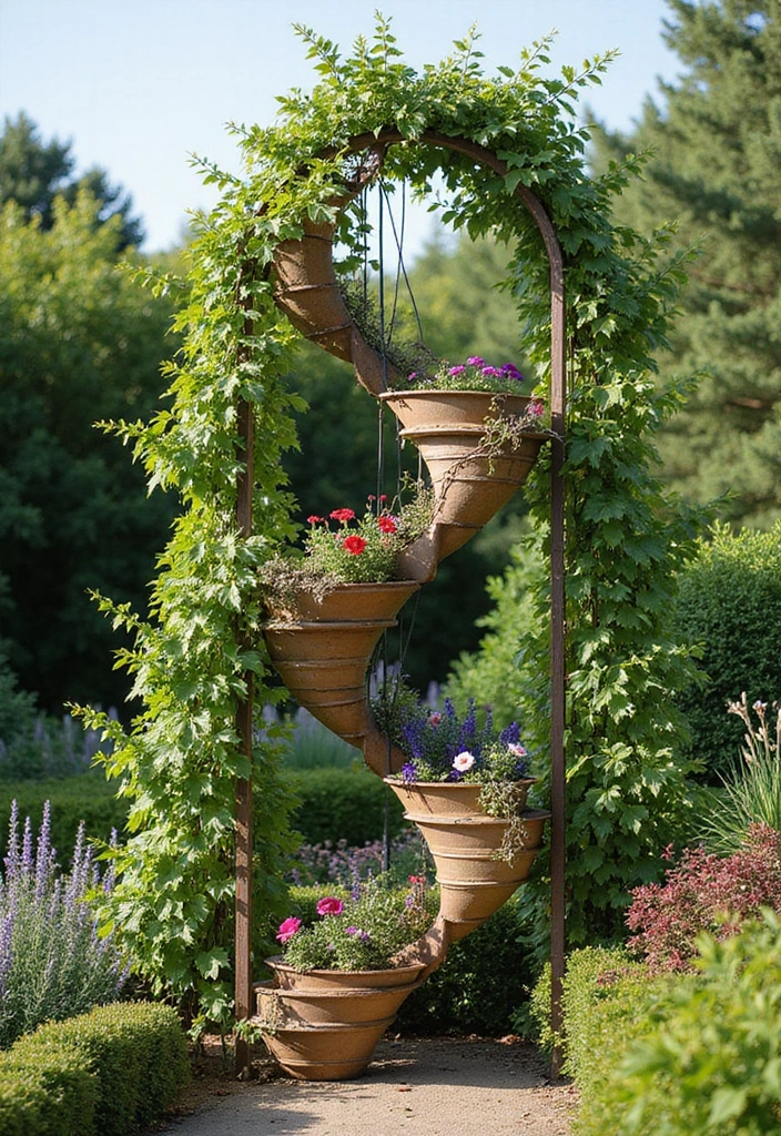 30 Backyard Trellis Ideas to Elevate Your Garden Space 106 30 Backyard Trellis Ideas to Elevate Your Garden Space - 16. Spiral Trellis Design