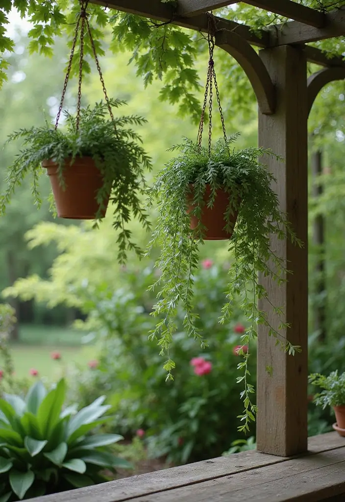 30 Backyard Trellis Ideas to Elevate Your Garden Space 127 30 Backyard Trellis Ideas to Elevate Your Garden Space - 19. Vertical Garden with Hanging Trellis