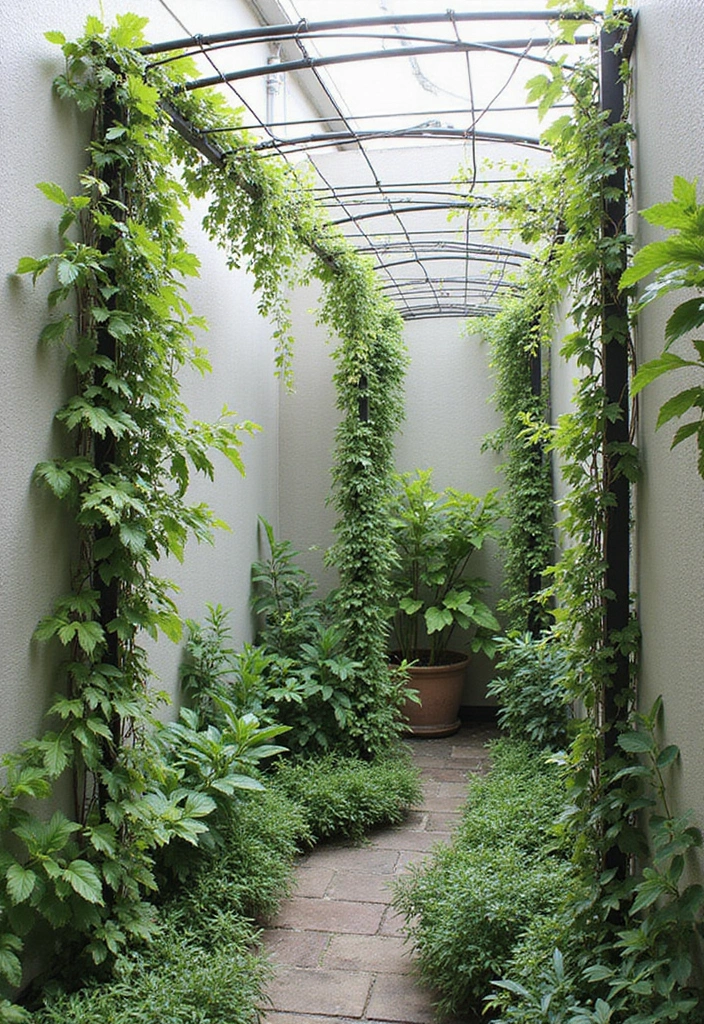 30 Backyard Trellis Ideas to Elevate Your Garden Space 188 30 Backyard Trellis Ideas to Elevate Your Garden Space - 28. Tension Wire Trellis