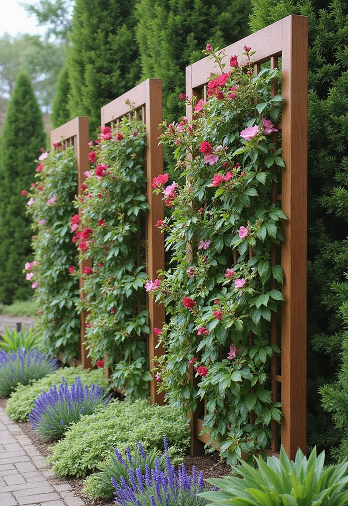 30 Backyard Trellis Ideas to Elevate Your Garden Space 43 30 Backyard Trellis Ideas to Elevate Your Garden Space - 7. Freestanding Trellis Panels