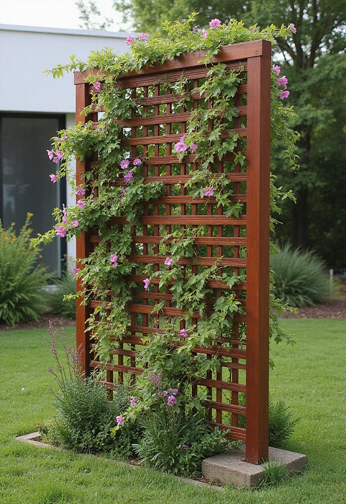 30 Backyard Trellis Ideas to Elevate Your Garden Space 57 30 Backyard Trellis Ideas to Elevate Your Garden Space - 9. Horizontal Slat Trellis