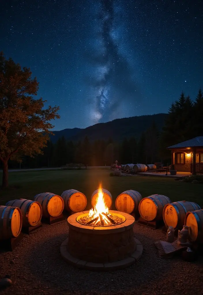 30 Backyard Wine Barrel Planter Ideas for Country Appeal 90 30 Backyard Wine Barrel Planter Ideas for Country Appeal - 14. Rustic Fire Pit Surround