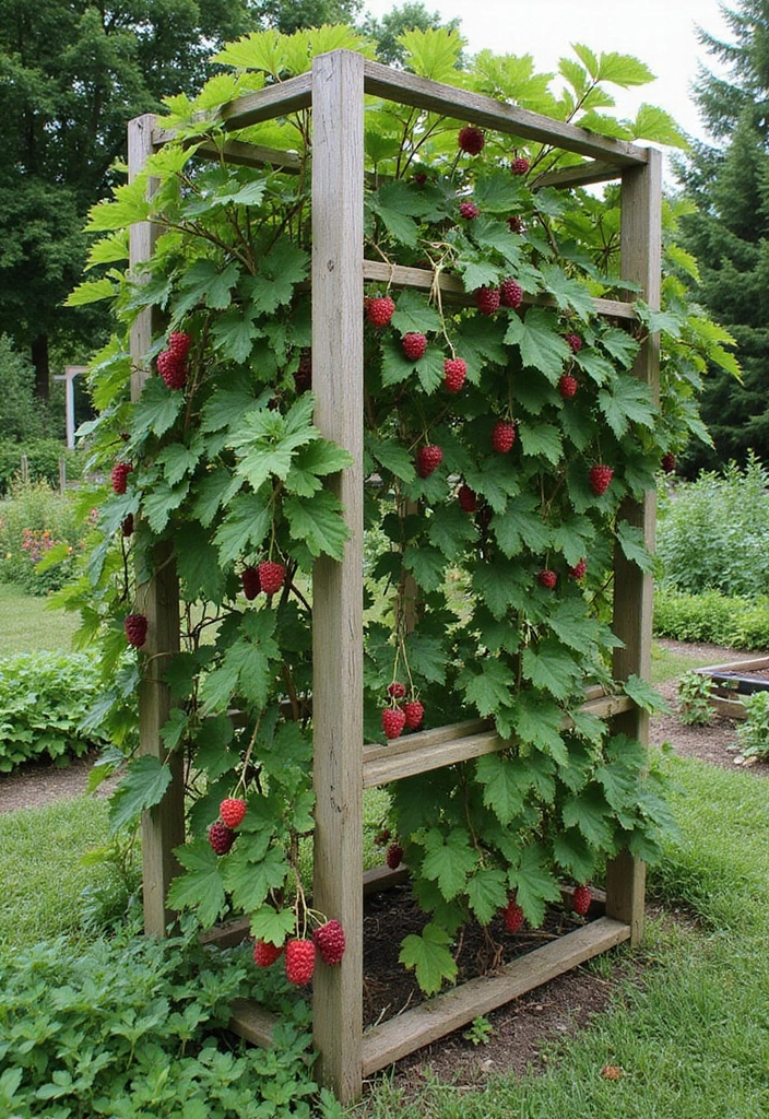 30 Berry Trellis Ideas for Sweet Organized Harvests - 16. Double-Sided Trellis