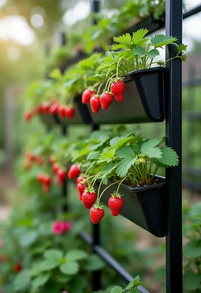 30 Berry Trellis Ideas for Sweet Organized Harvests - 17. Vertical Garden Rail