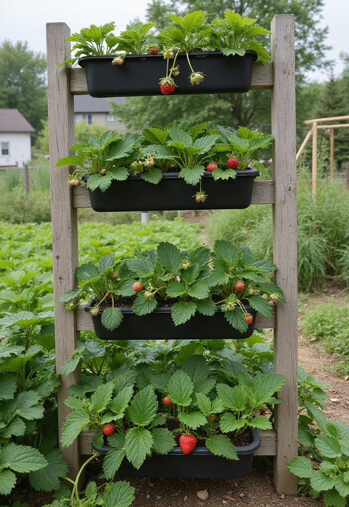 30 Berry Trellis Ideas for Sweet Organized Harvests - 27. Trellis with Built-in Planters