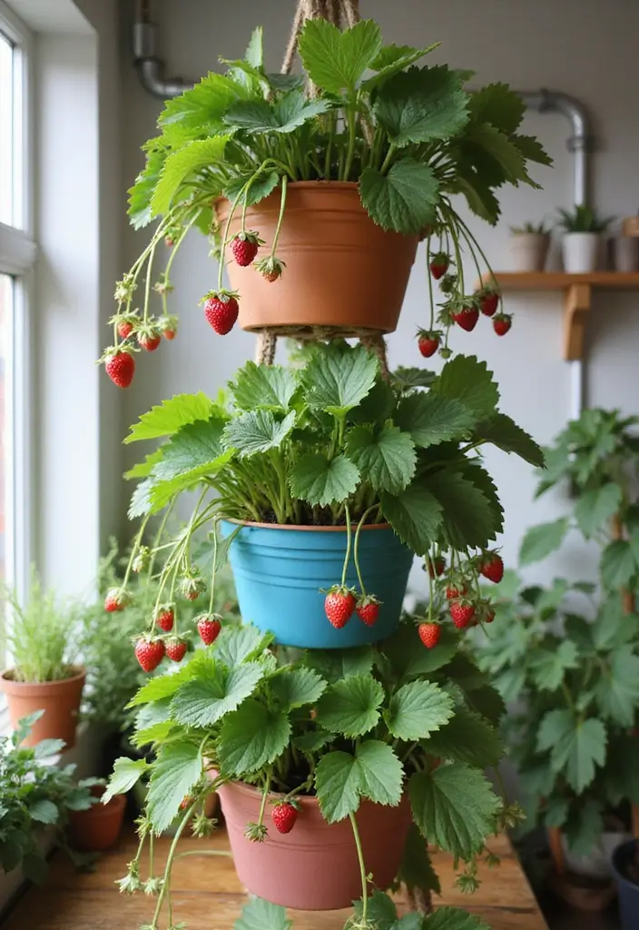 30 Berry Trellis Ideas for Sweet Organized Harvests - 28. Vertical Hanging Garden