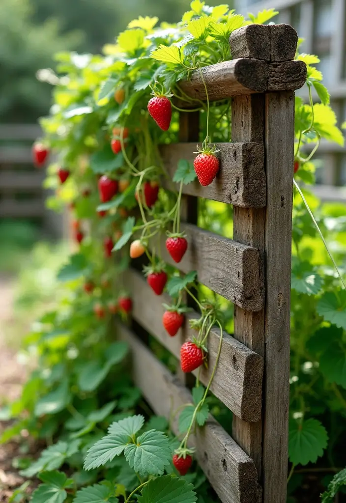 30 Berry Trellis Ideas for Sweet Organized Harvests - 5. Recycled Pallet Trellis