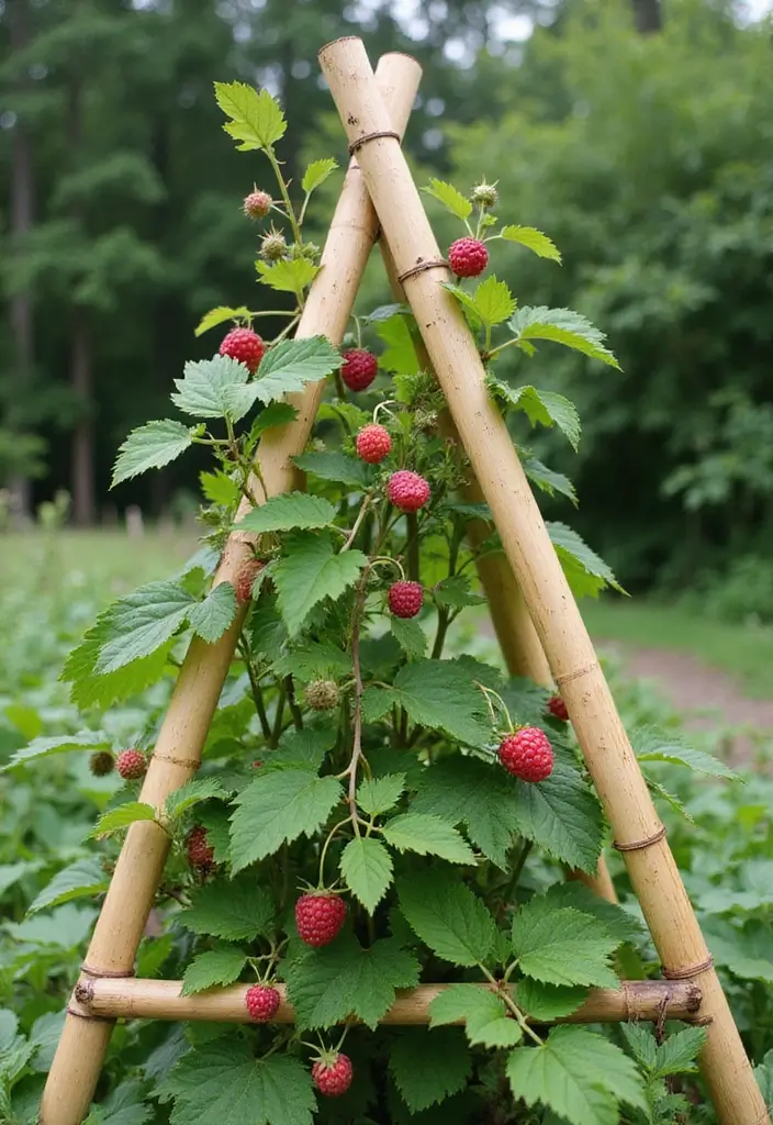 30 Berry Trellis Ideas for Sweet Organized Harvests - 8. Bamboo Trellis