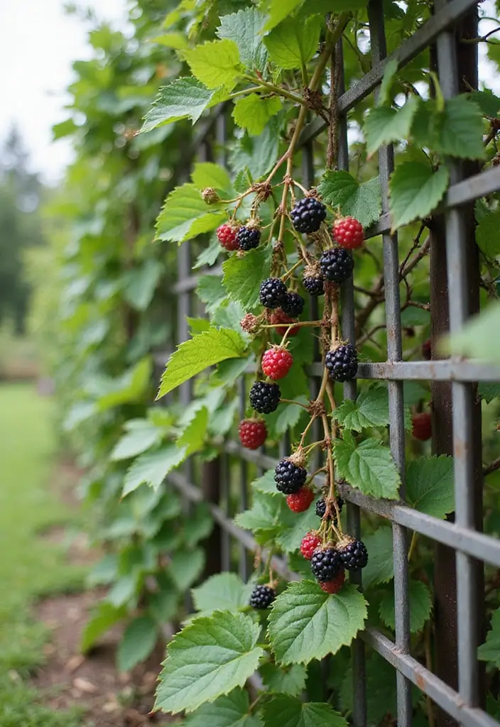 30 Berry Trellis Ideas for Sweet Organized Harvests - 9. Metal Grid Trellis