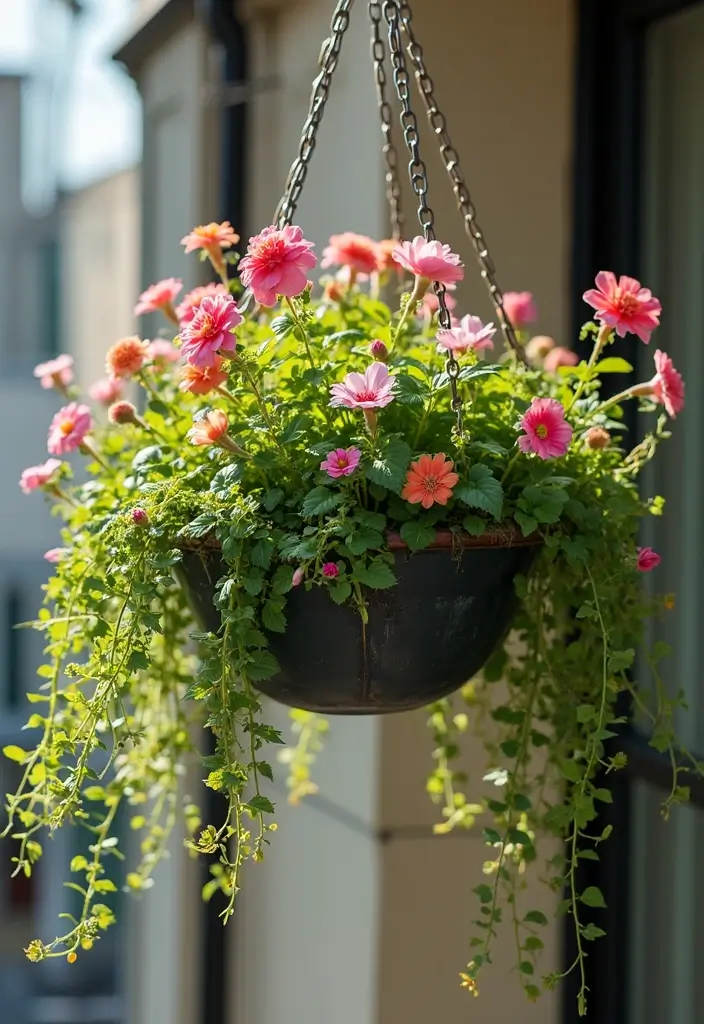 30 Bike Planter Ideas for a Vintage Garden Touch - 10. Hanging Bicycle Planter