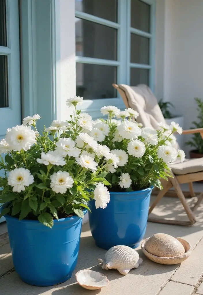 30 Blue Planter Ideas That Bring Calm Coastal Vibes 1 30 Blue Planter Ideas That Bring Calm Coastal Vibes - 1. Ocean-Inspired Cobalt Blue Pots