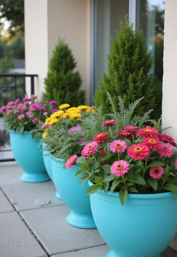 30 Blue Planter Ideas That Bring Calm Coastal Vibes 60 30 Blue Planter Ideas That Bring Calm Coastal Vibes - 10. Aqua Blue Recycled Plastic Planters