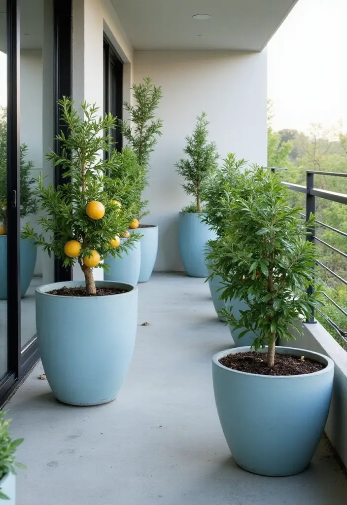30 Blue Planter Ideas That Bring Calm Coastal Vibes 72 30 Blue Planter Ideas That Bring Calm Coastal Vibes - 12. Pale Blue Concrete Planters