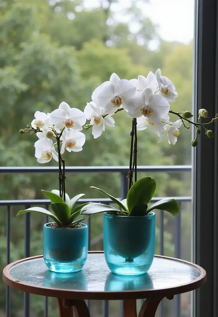 30 Blue Planter Ideas That Bring Calm Coastal Vibes 92 30 Blue Planter Ideas That Bring Calm Coastal Vibes - 16. Frosted Blue Glass Planters