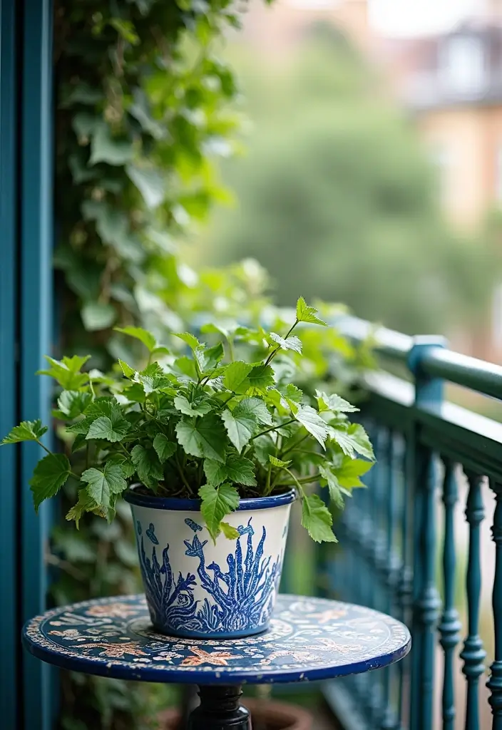 30 Blue Planter Ideas That Bring Calm Coastal Vibes 120 30 Blue Planter Ideas That Bring Calm Coastal Vibes - 20. Blue Patterned Planters