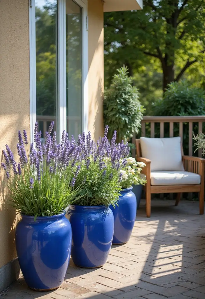 30 Blue Planter Ideas That Bring Calm Coastal Vibes 188 30 Blue Planter Ideas That Bring Calm Coastal Vibes - 30. Blue Potpourri Planters