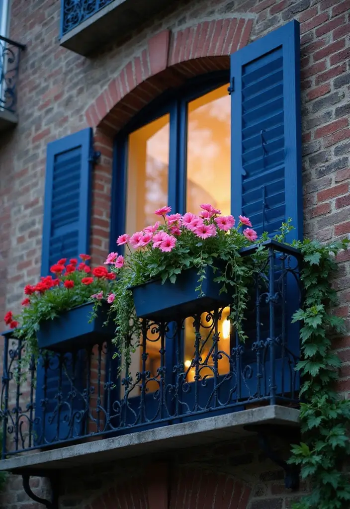 30 Blue Planter Ideas That Bring Calm Coastal Vibes 22 30 Blue Planter Ideas That Bring Calm Coastal Vibes - 4. Navy Blue Hanging Baskets