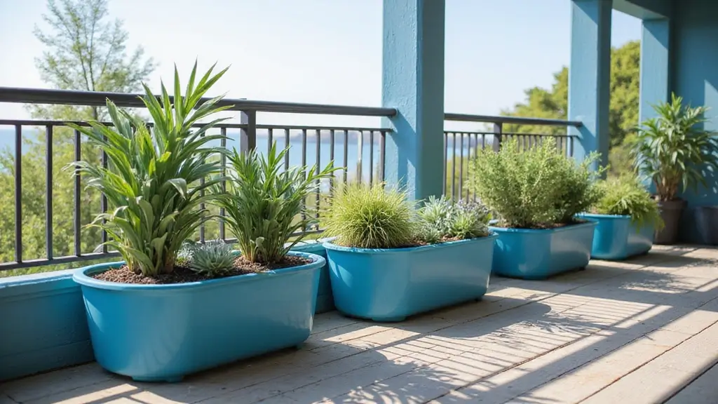 30 Blue Planter Ideas That Bring Calm Coastal Vibes