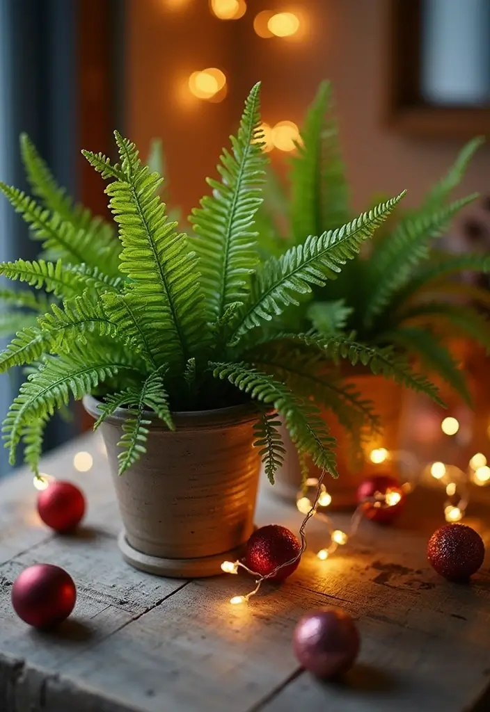 30 Boston Fern Planter Ideas for Lush Green Corners 123 30 Boston Fern Planter Ideas for Lush Green Corners - 19. Seasonal Decor with Ferns