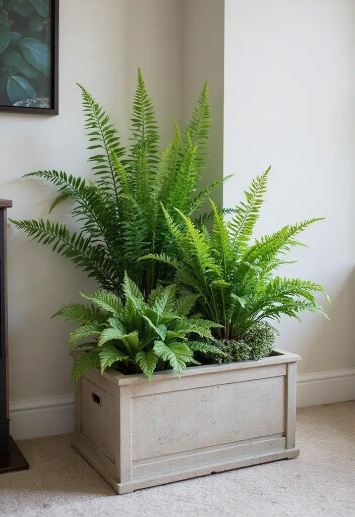 30 Boston Fern Planter Ideas for Lush Green Corners 177 30 Boston Fern Planter Ideas for Lush Green Corners - 27. Layered Planter Boxes