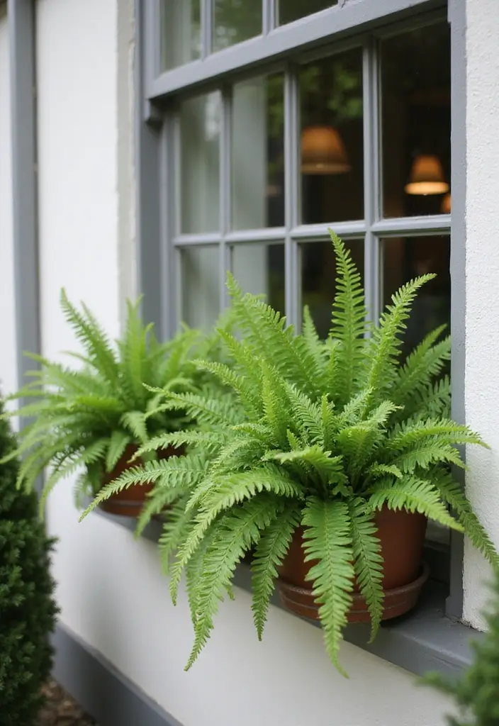 30 Boston Fern Planter Ideas for Lush Green Corners 191 30 Boston Fern Planter Ideas for Lush Green Corners - 29. Simple Window Box Planters