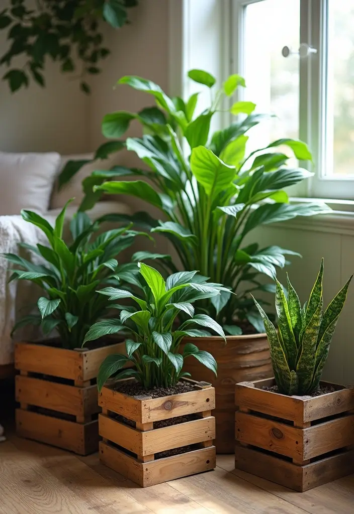30 Boston Fern Planter Ideas for Lush Green Corners 43 30 Boston Fern Planter Ideas for Lush Green Corners - 7. Rustic Wooden Crates