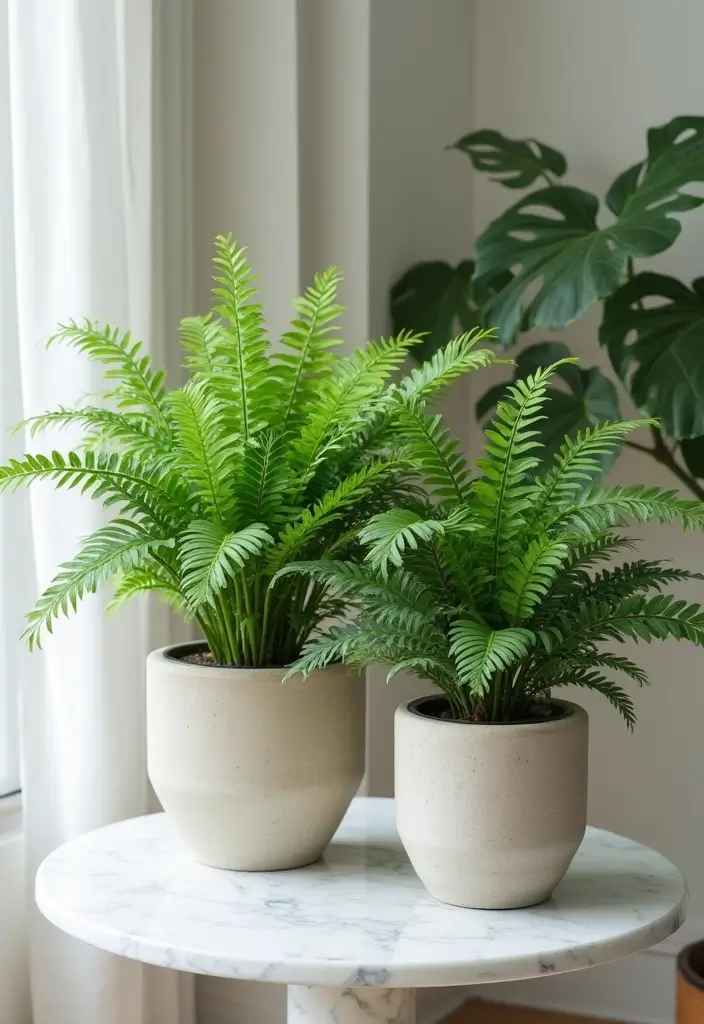 30 Boston Fern Planter Ideas for Lush Green Corners 50 30 Boston Fern Planter Ideas for Lush Green Corners - 8. Elegant Ceramic Pots