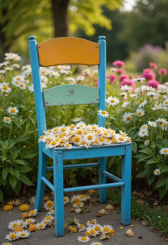 30 Chair Planter Ideas That Turn Old Furniture Into Art - 11. The Upcycled School Chair