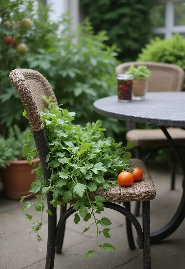 30 Chair Planter Ideas That Turn Old Furniture Into Art - 13. The Outdoor Dining Chair