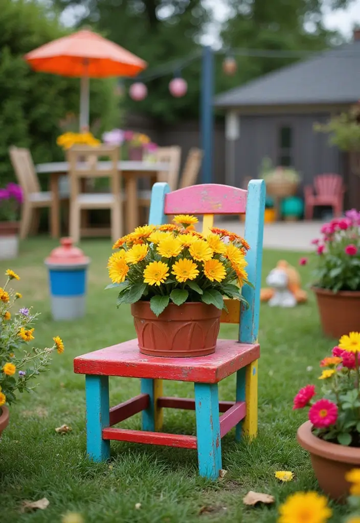 30 Chair Planter Ideas That Turn Old Furniture Into Art - 29. The Creative Kid’s Chair