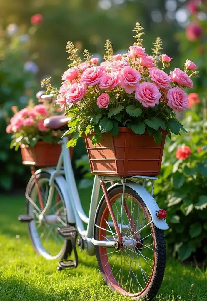 30 Chair Planter Ideas That Turn Old Furniture Into Art - 7. The Bicycle Chair